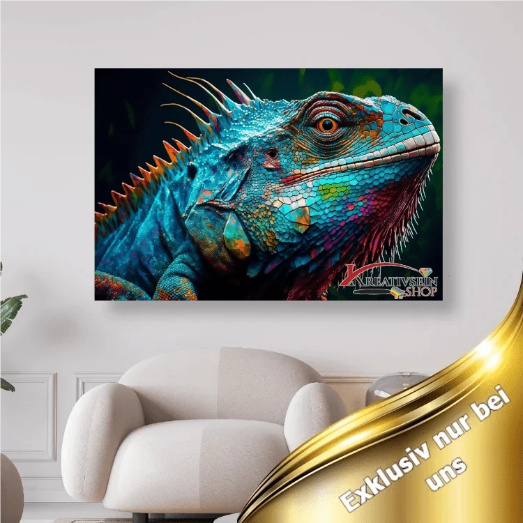 Blauer Leguan - 5D DIY Diamond Painting