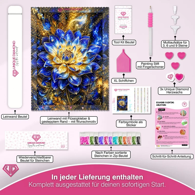5D Diamond Painting – Kosmische Lotus-Elegie