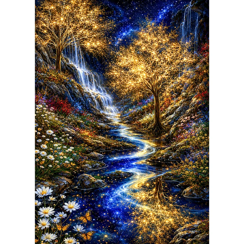 5D Diamond Painting – Strom der Sternenwälder