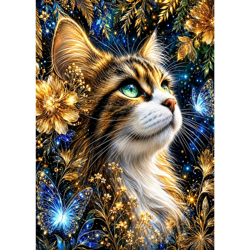 5D Diamond Painting – Sternenflüstern im Goldenen Blütenhain