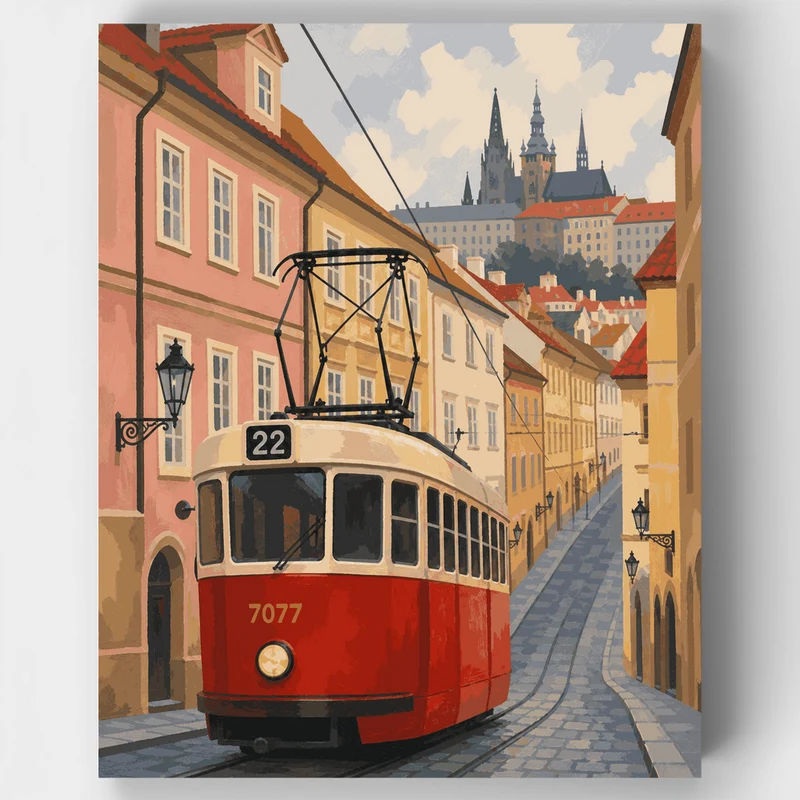 Tram No. 22 Prague - Paint by Numbers Kit