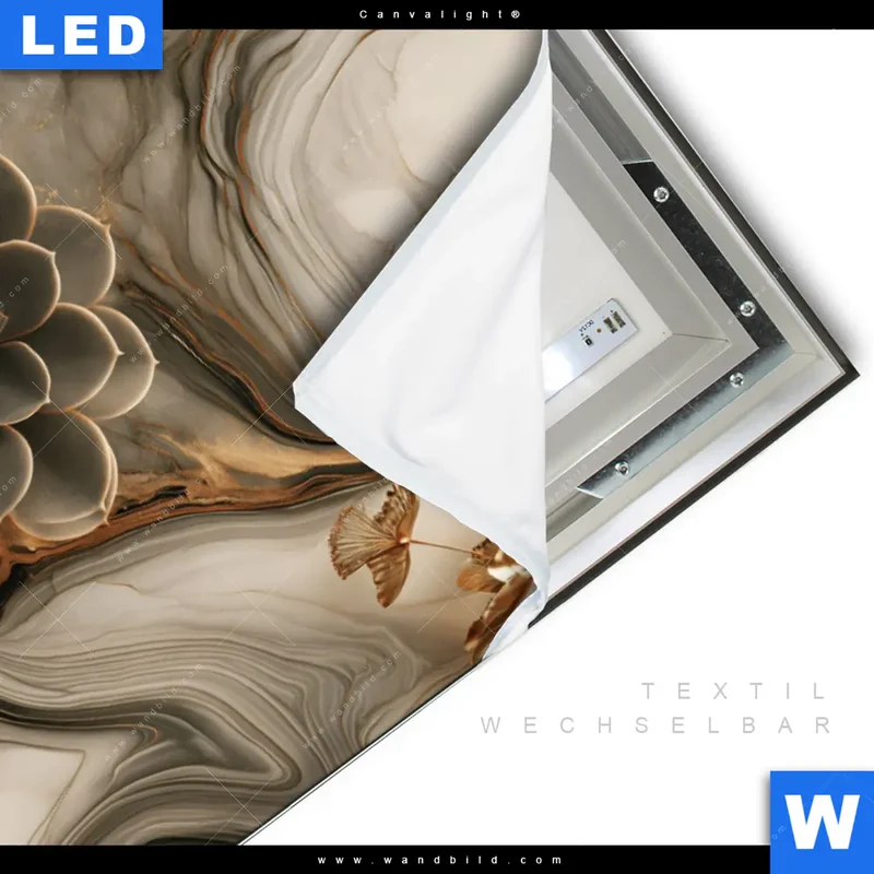 Canvalight® Leuchtbild | Sukkulenten auf Marmor | Hochformat