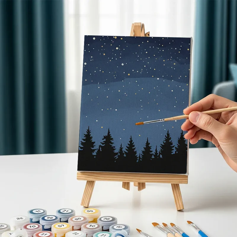 Malen nach Zahlen – 6 Mini-Gemälde - Verzauberter Himmel