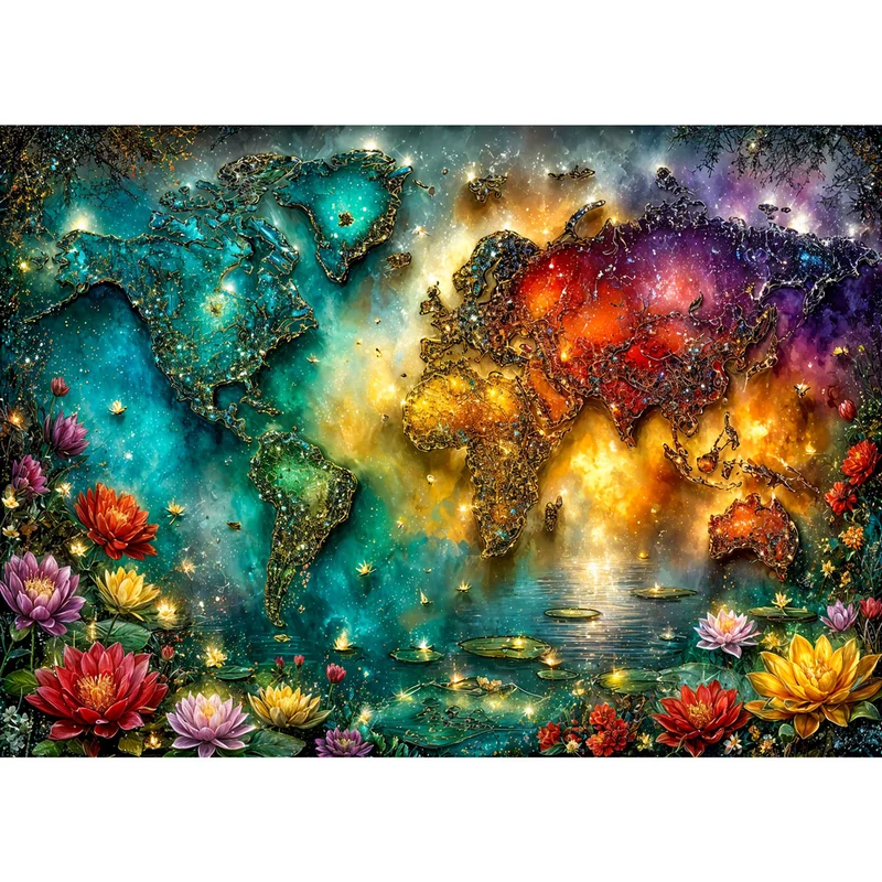 5D Diamond Painting – Welt der Goldenen Horizonte