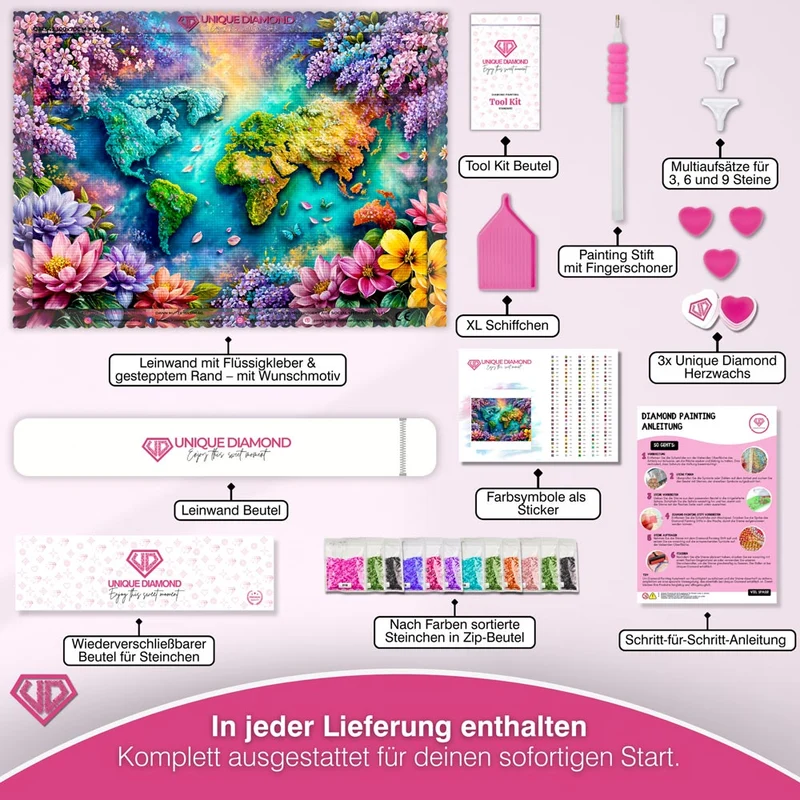 5D Diamond Painting – Blühende Welt der Harmonie