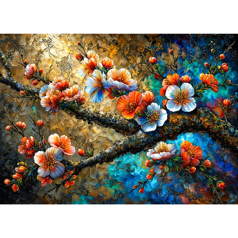 5D Diamond Painting – Blütenzauber im Kristalllicht
