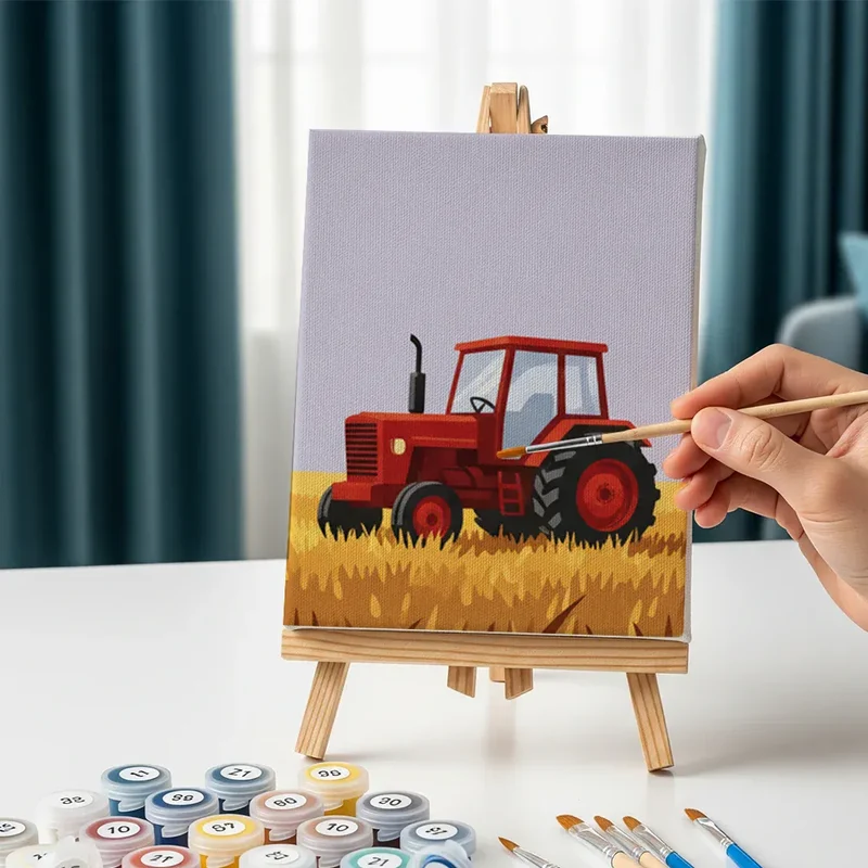 Malen nach Zahlen – 6 Mini-Gemälde - Goldene Erntefelder