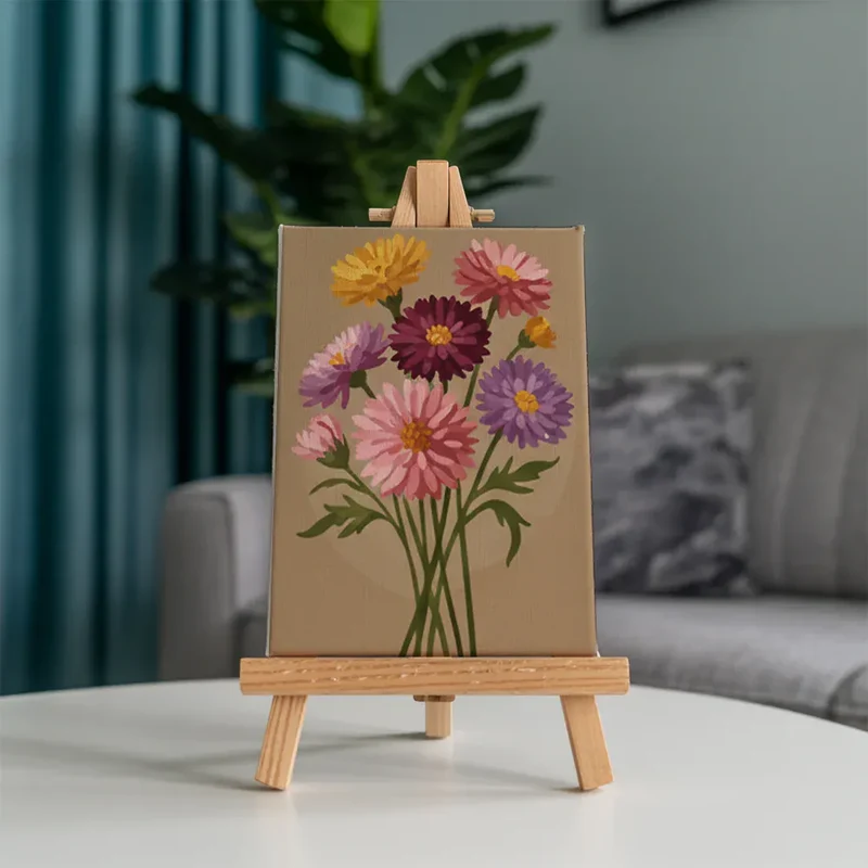 Malen nach Zahlen – 6 Mini-Gemälde - Herbstblüte