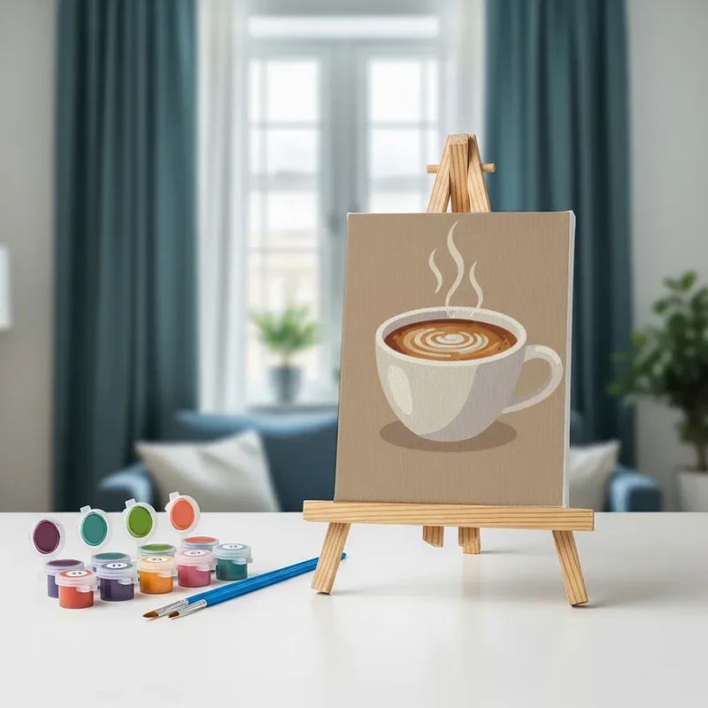 Malen nach Zahlen – 6 Mini-Gemälde - Gemütliche Tasse