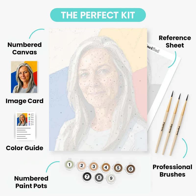 Bold Primaries Palette Knife - Custom Paint by Numbers Kit