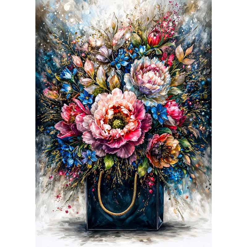 5D Diamond Painting – Florale Harmonie der Blütenpracht