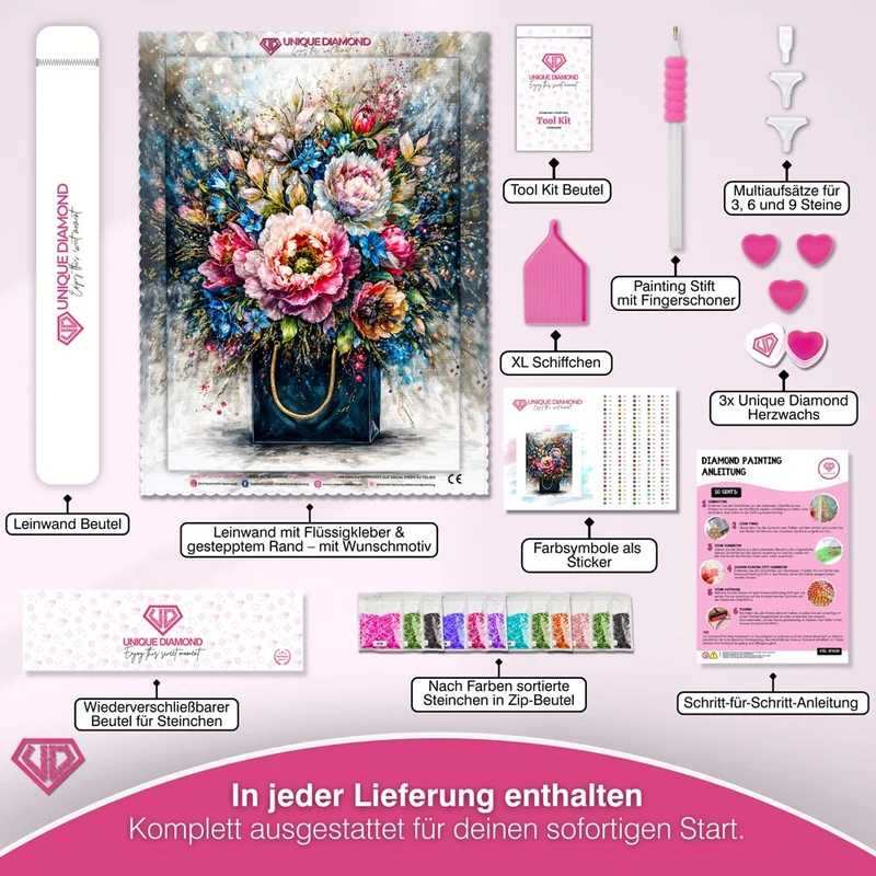 5D Diamond Painting – Florale Harmonie der Blütenpracht
