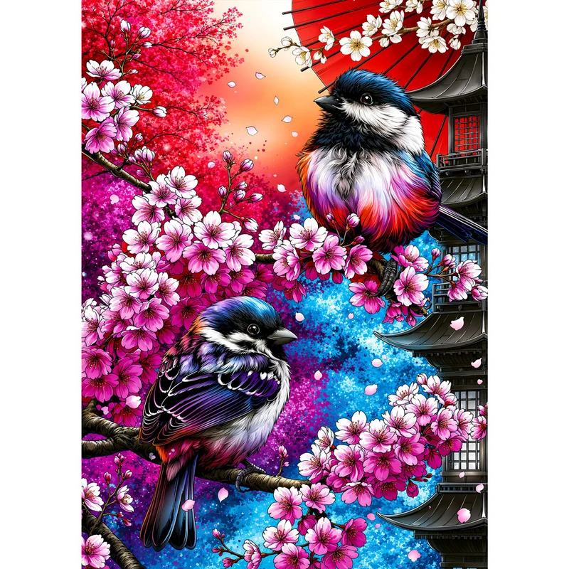 5D Diamond Painting – Sakura Songbirds of Kyoto