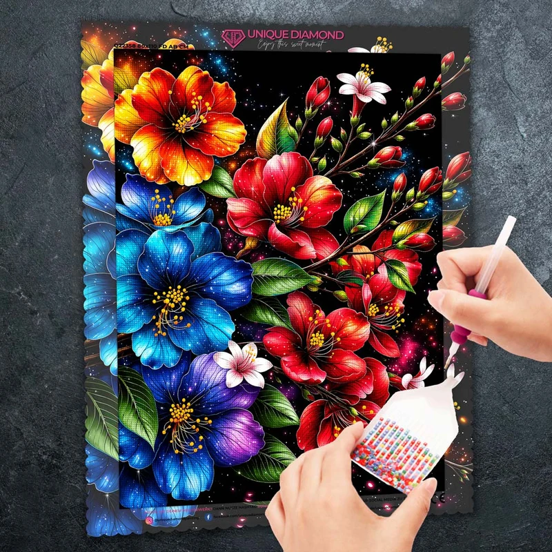 5D Diamond Painting – Cosmic Blossom Symphony