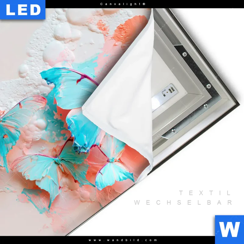 Canvalight® Leuchtbild | Schmetterlingszauber | Quadrat