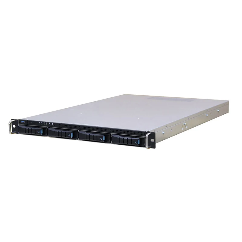 AIC 1U 12G storage server chassis supports external 4 x 12G 3.5" hot swap and internal 4 x 2.5" drive bays, with 500W single PSU (rails included)