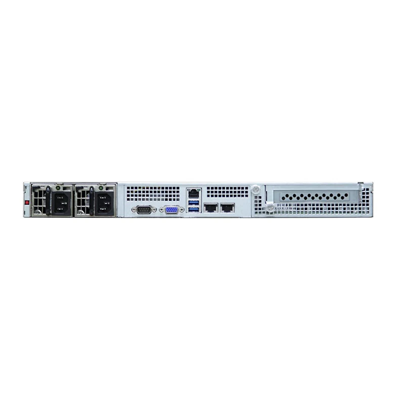 AIC 1U 12G storage server chassis supports external 4 x 12G 3.5" hot swap and internal 4 x 2.5" drive bays, with 500W single PSU (rails included)