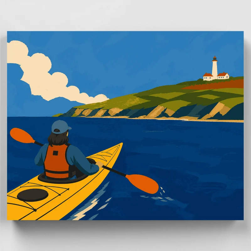 Kayak Toward the Headland - Paint by Numbers Kit