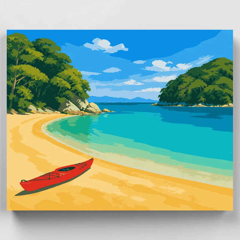 Red Kayak Cove - Paint by Numbers Kit