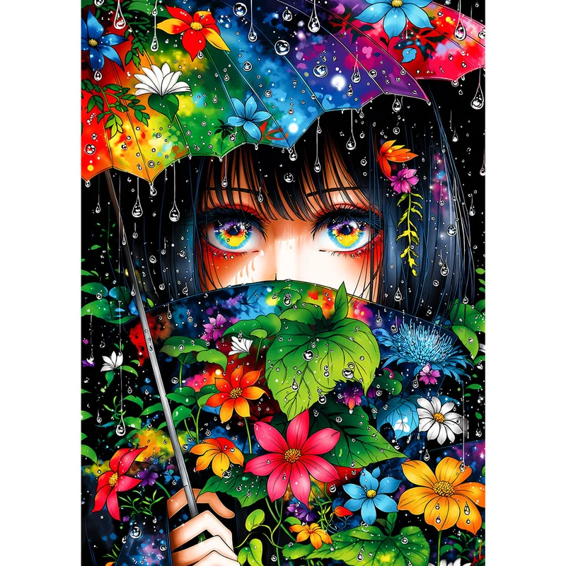 5D Diamond Painting – Rainlit Bloom