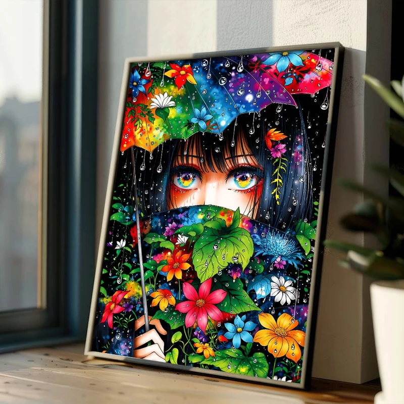 5D Diamond Painting – Rainlit Bloom