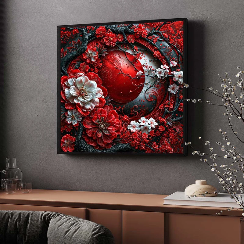 5D Diamond Painting – Crimson Sakura Eclipse