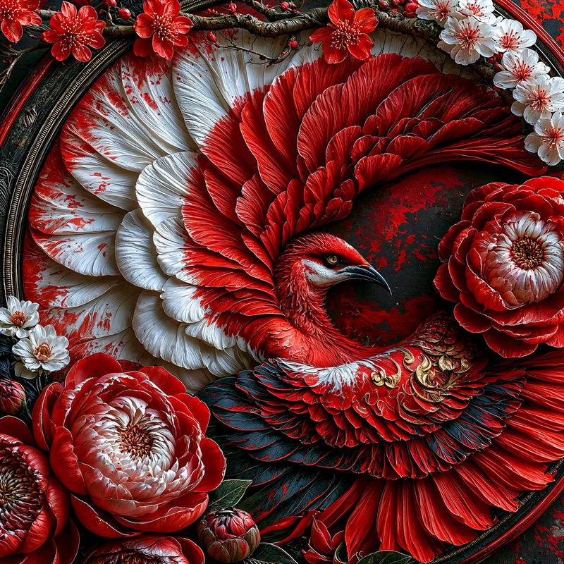 5D Diamond Painting – Kaori Phönixblüte des Rubinfeuers