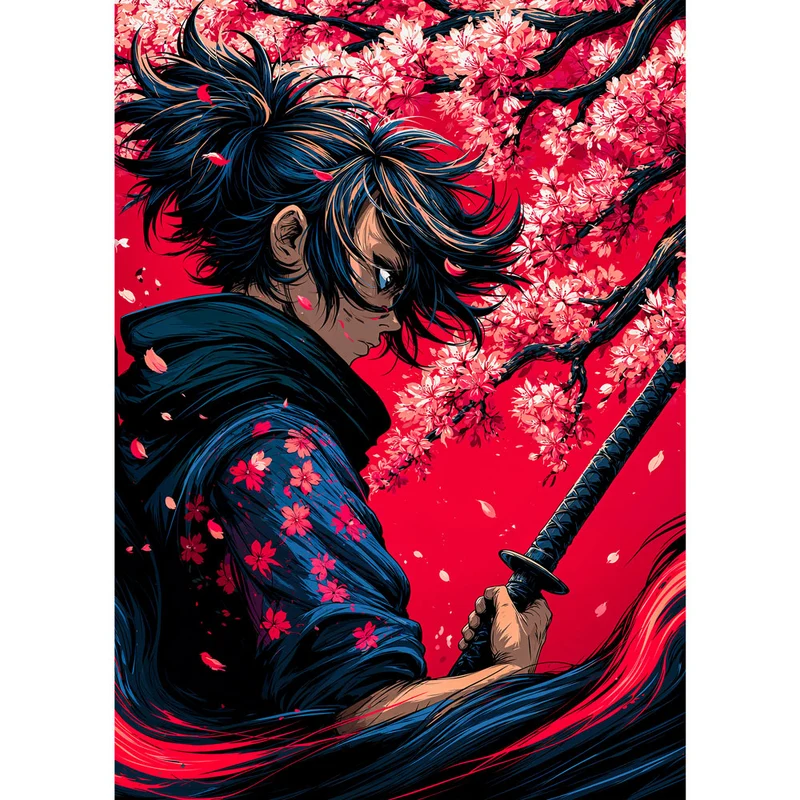 5D Diamond Painting – Sakura Ronin
