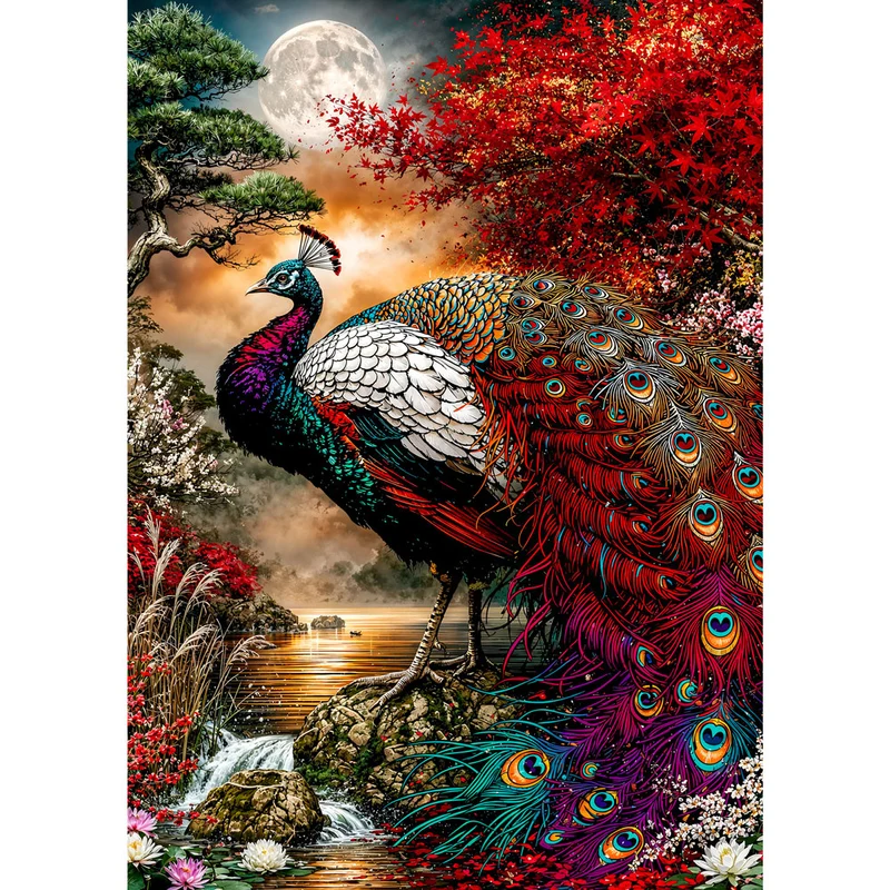 5D Diamond Painting – Akira Pfau der Rubinmond-Nacht