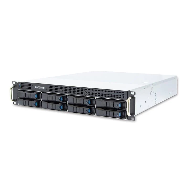 2U 12G Short Storage Server Chassis 8 x 3.5" Hot-Swap + 2 x 2.5" Internal with 550W and a single PSU (Rails Included) *7 x Low Profile