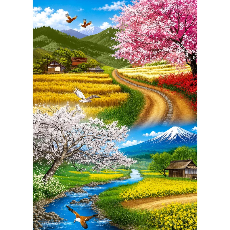 5D Diamond Painting – Frühlingspfade am Fuji