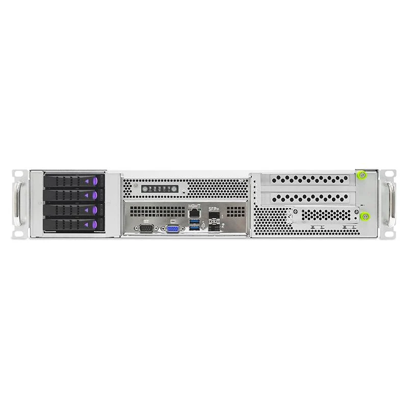 2U Short Chassis with Swappable Front or Rear IO Access-800Wx2 Redundant Platinum PSU