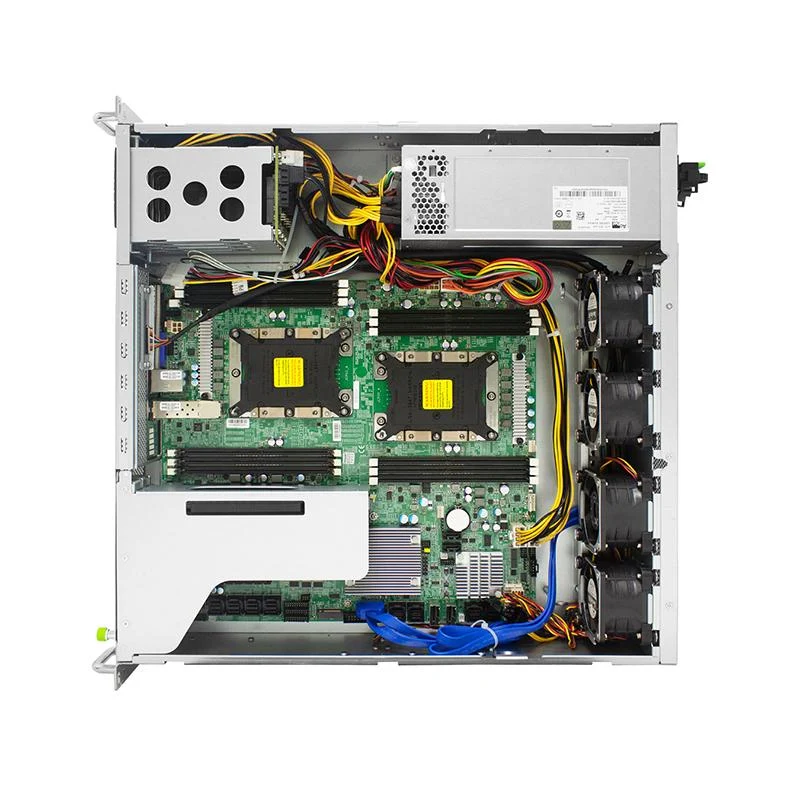 2U Short Chassis with Swappable Front or Rear IO Access-800Wx2 Red't platinum PSU with 7x low profile slots rear window