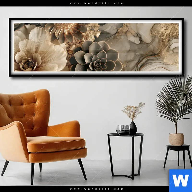 Poster | Sukkulenten auf Marmor | Panorama
