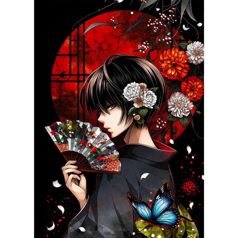 5D Diamond Painting – Schattenblüte des roten Mondes