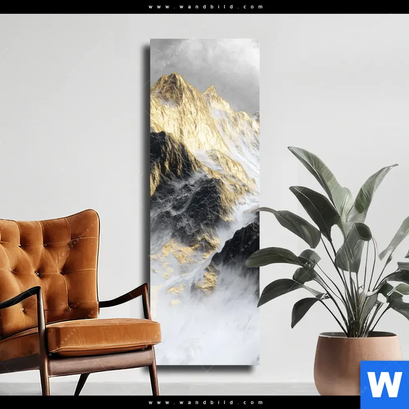 Leinwandbild | Stille der goldenen Berge | Schmal