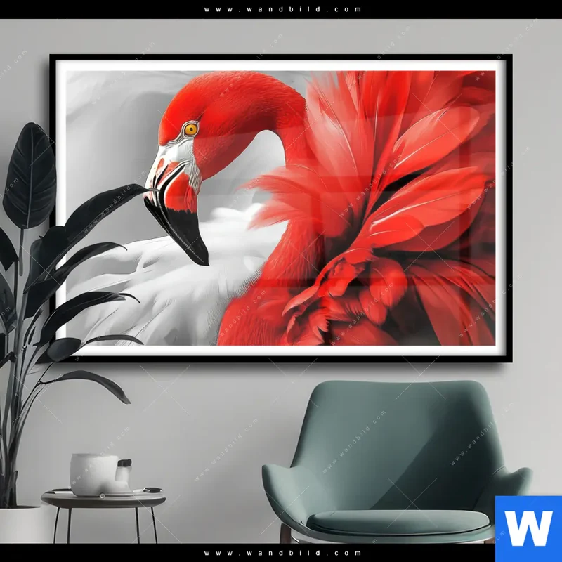 Poster | Roter Flamingo | Querformat