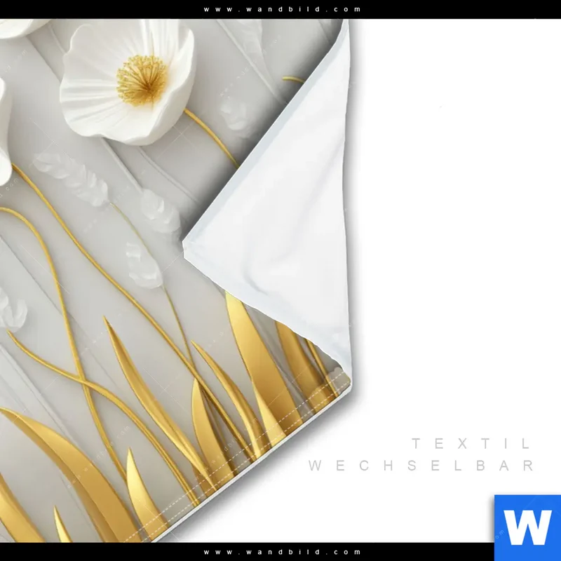 Wechselmotiv | Florale Leichtigkeit mit Goldglanz | Querformat