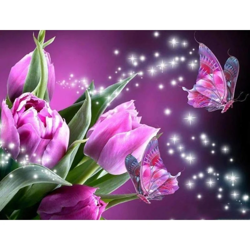 Violette Tulpen Schmetterling