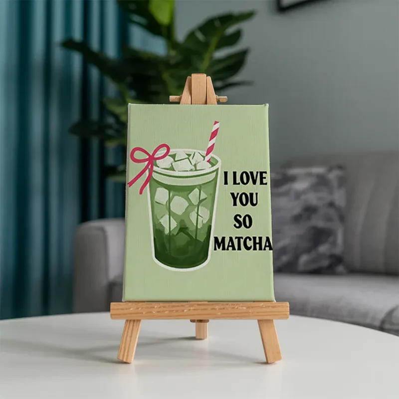Malen nach Zahlen – 6 Mini-Gemälde - Schlückchen & Ruhe Matcha Edition