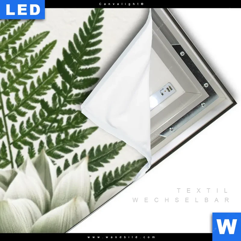 Canvalight® Leuchtbild | Buddha zwischen Lotusblüten | Panorama