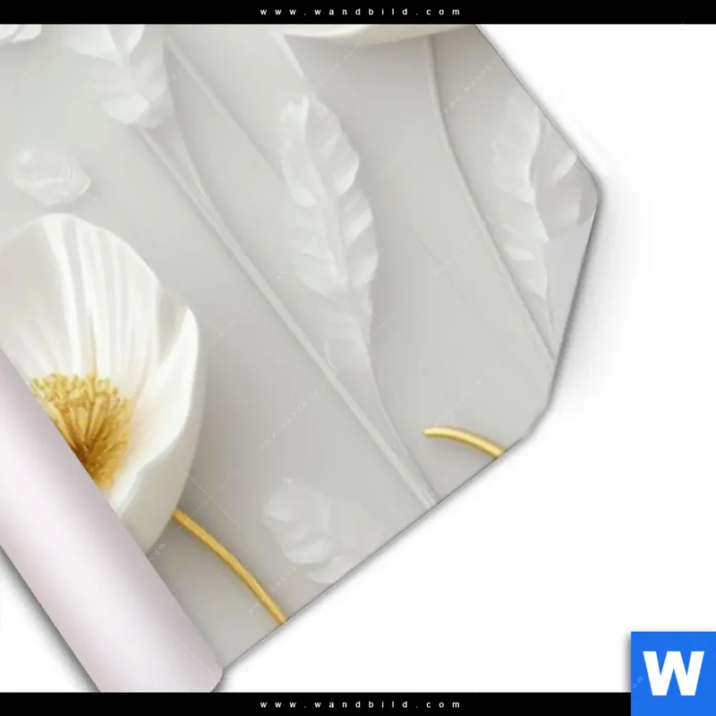 Poster | Florale Leichtigkeit mit Goldglanz | Panorama