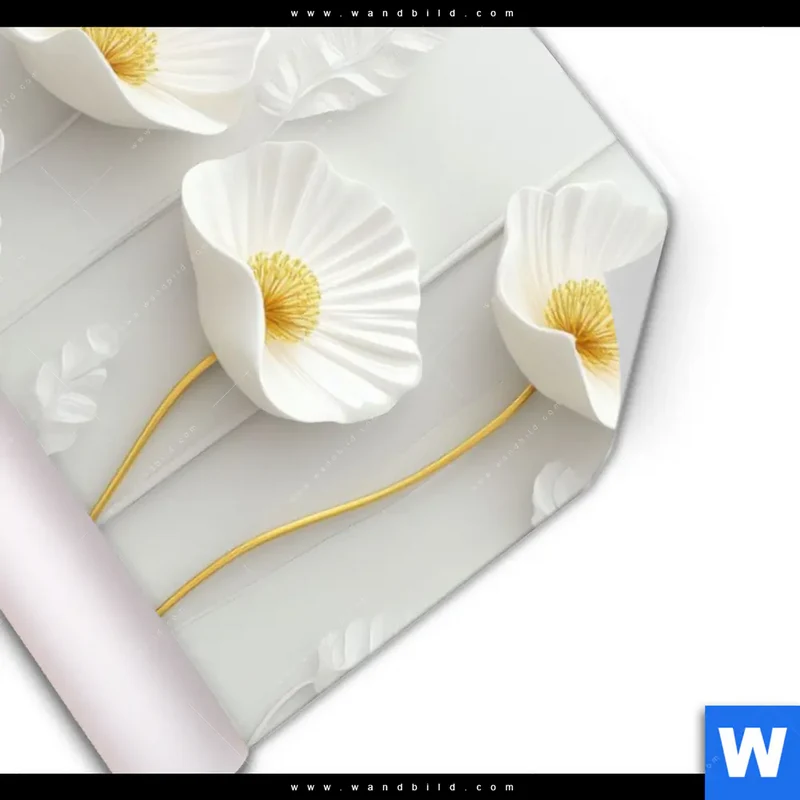 Poster | Florale Leichtigkeit mit Goldglanz | Hochformat
