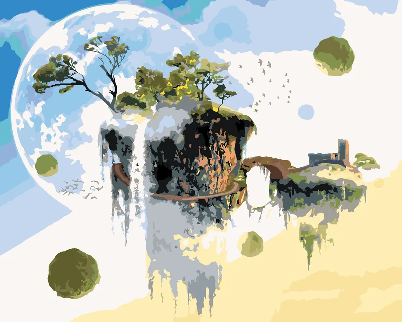 Diamond painting - FLIEGENDE INSEL