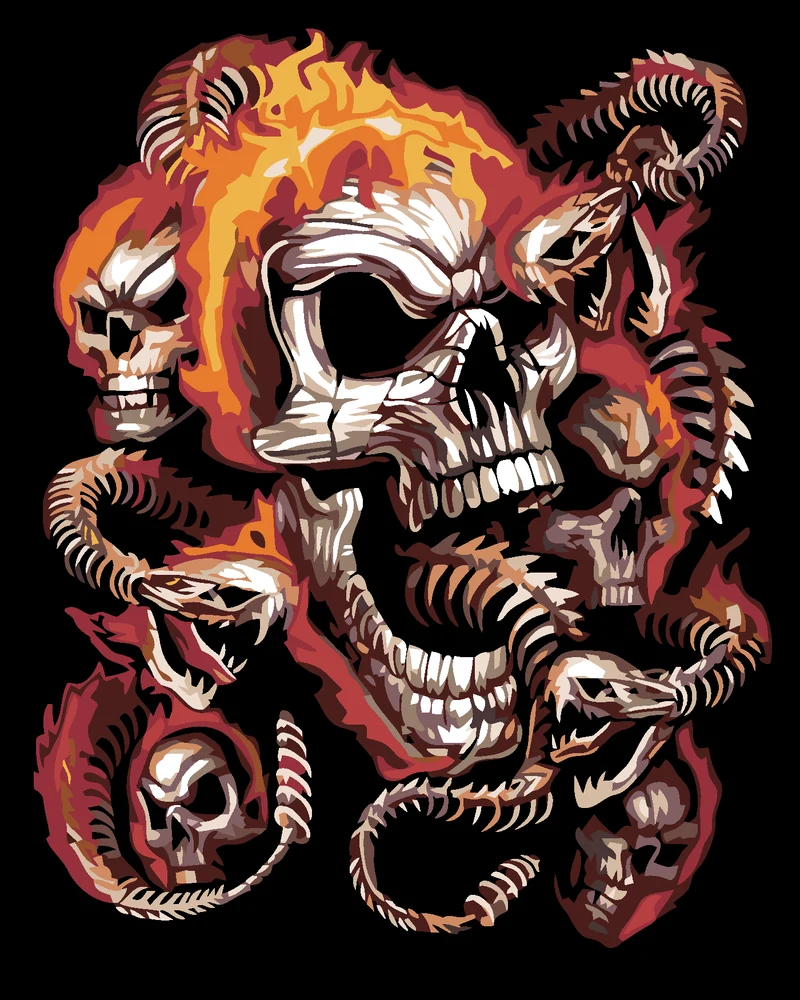 Diamond painting - TOTENKOPF UND SCHLANGENSKELETT