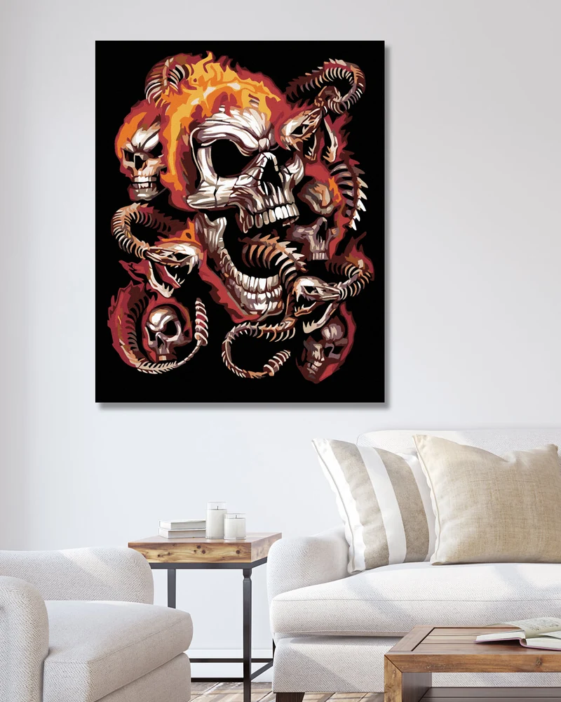 Diamond painting - TOTENKOPF UND SCHLANGENSKELETT