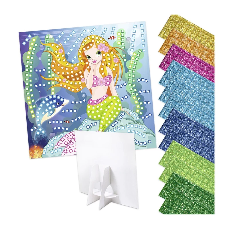 Moosgummi-Mosaik "Glitter Meerjungfrau"