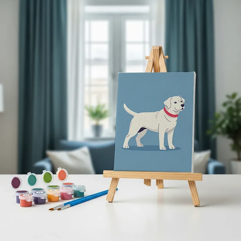 Malen nach Zahlen – 6 Mini-Gemälde - Die Dog-Days-Kollektion
