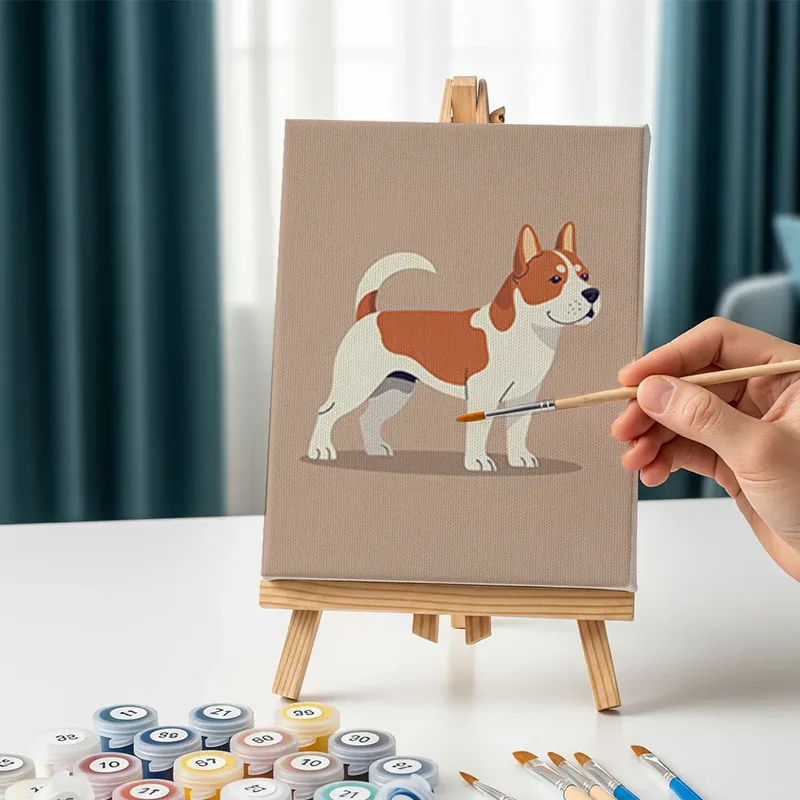 Malen nach Zahlen – 6 Mini-Gemälde - Die Dog-Days-Kollektion