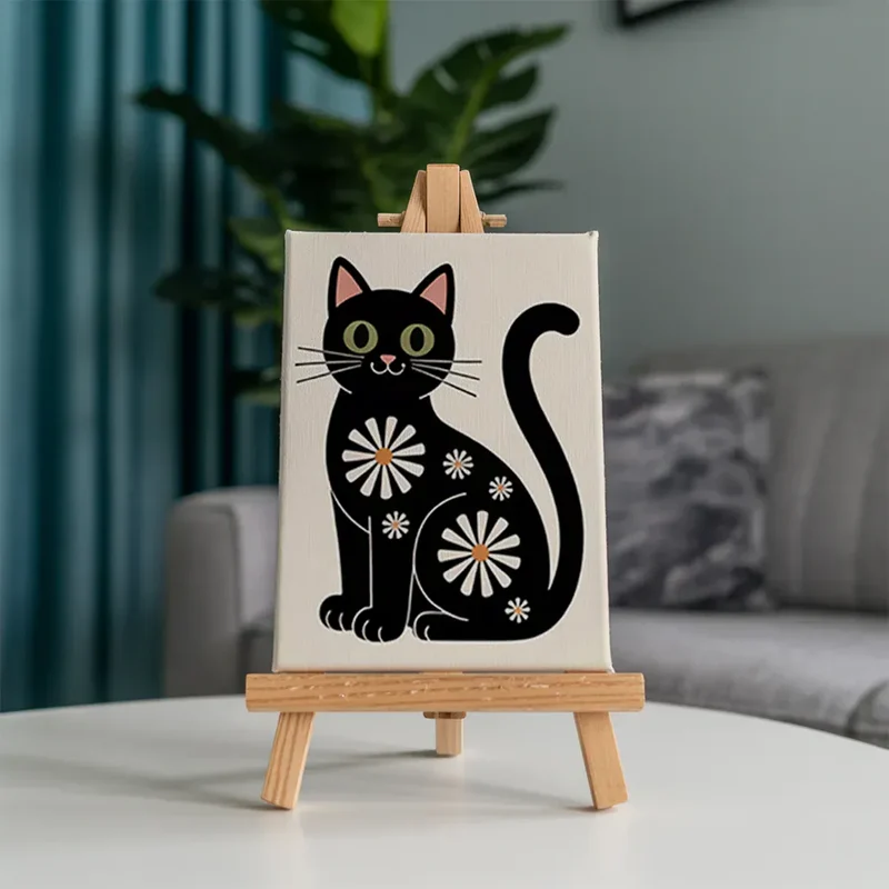 Malen nach Zahlen – 6 Mini-Gemälde - Die Mod Cats-Kollektion